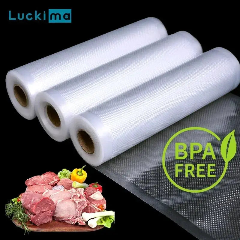 Luckima Vacuum Storage Bags For Vacuum Sealer Sous Vide Cooking Bags For Meat Fruit Veg 12 15 20 25 28 Cm Roll