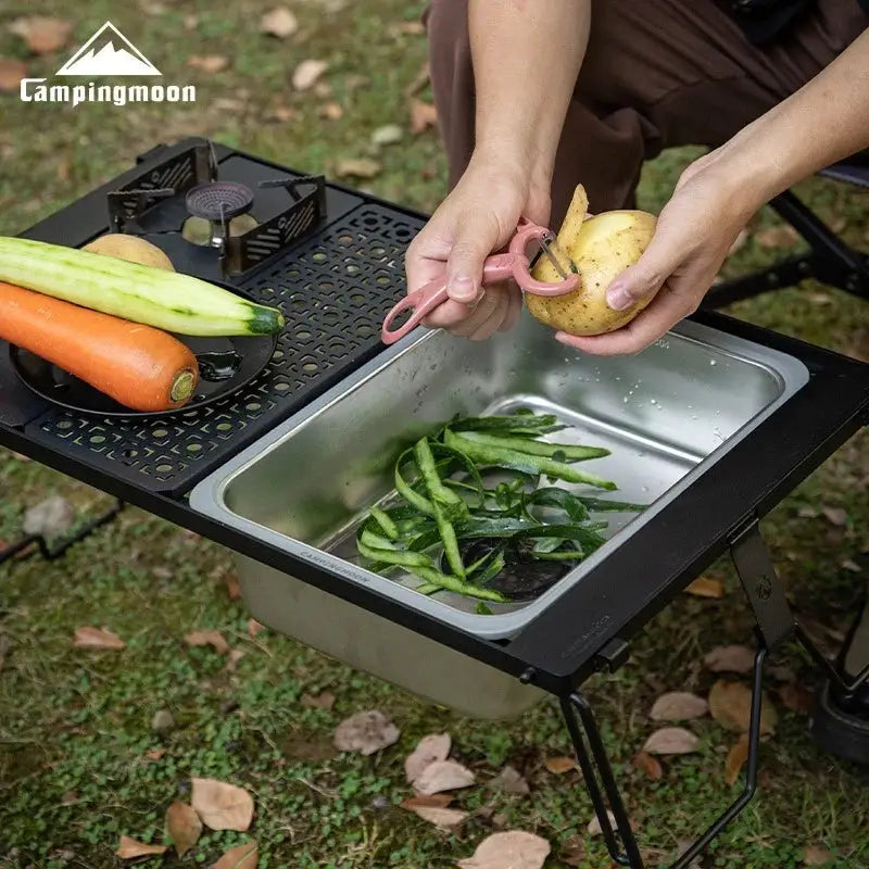 Simples Market CAMPINGMOON IGT One Unit Sink, 304 stainless steel outdoor dishwashing sink for camping