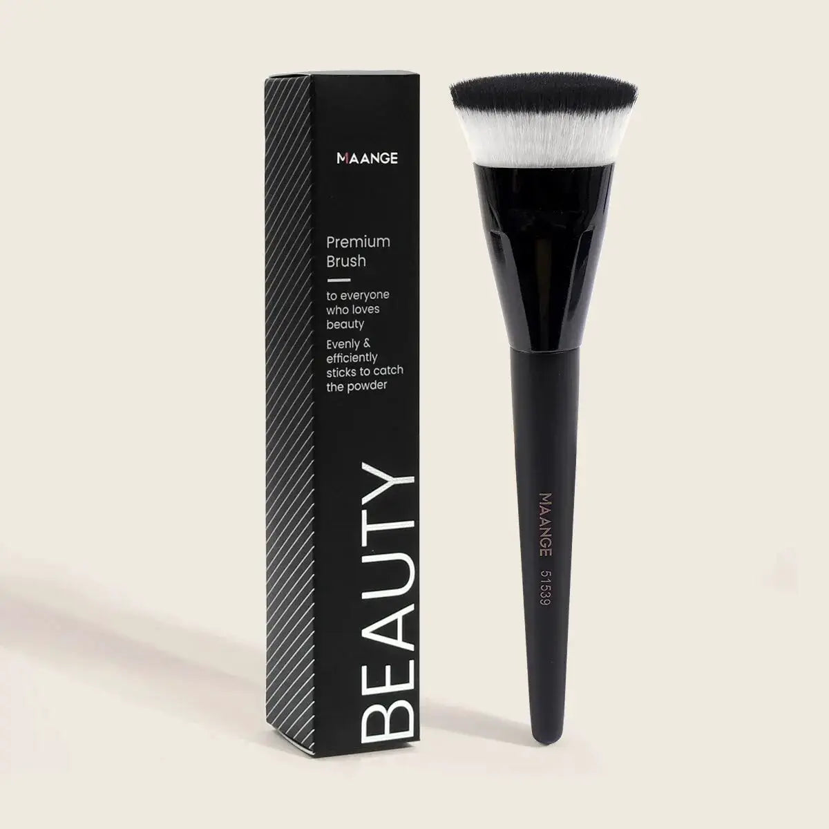 Maange Flat Round Tube Head Foundation Brush For Foundation Concealer Blush Powder Soft Synthetic Bristles Wooden Handle