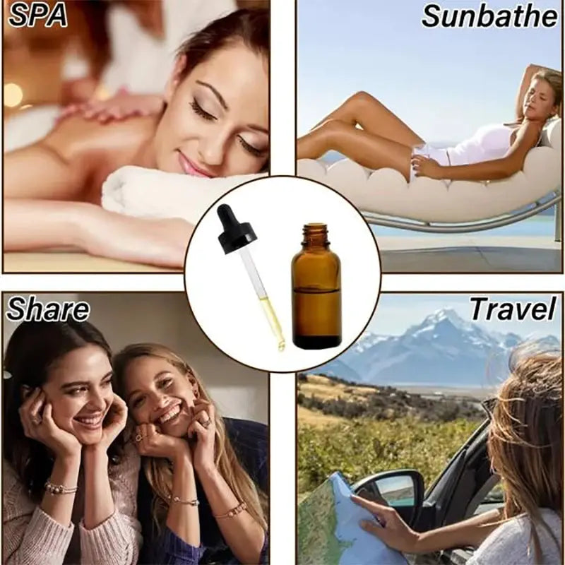12 Pack 30ml Amber Glass Essential Oil Bottles With Droppers Lightproof For Samples Travel Cosmetics Perfume
