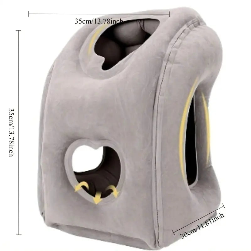 Inflatable Travel Pillow With Patented Valve For Adjustable Neck And Head Support Lightweight Thanksgiving Gift