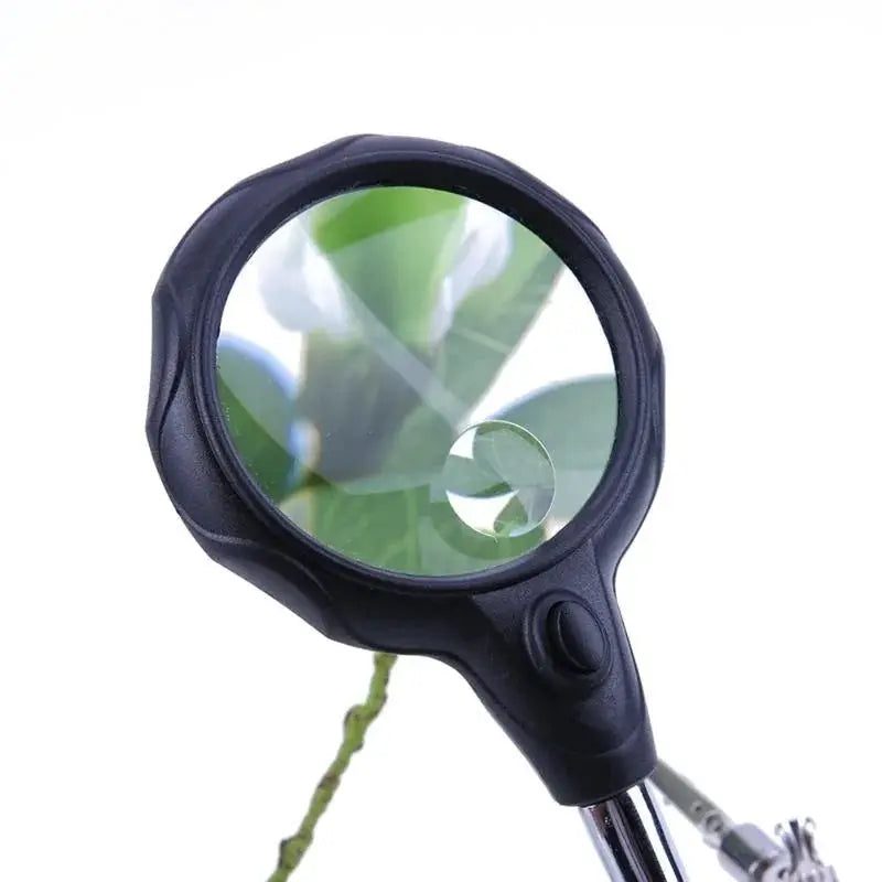 Desktop Welding Magnifier Loupe With LED Light Third Hand Clamp For Soldering And Electronics Inspection