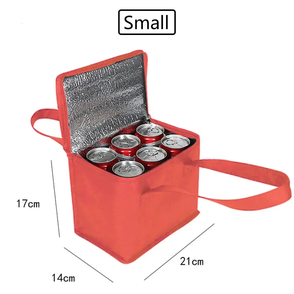 Portable Lunch Cooler Bag Folding Insulation For Picnics Beer Delivery And Food Ice Pack Included
