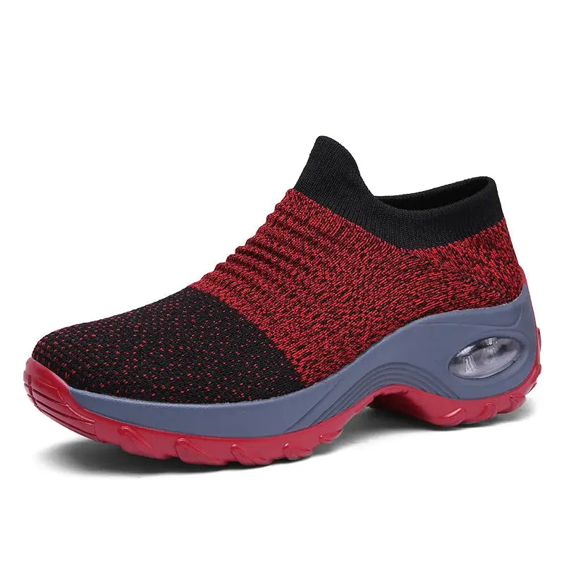 StrideEase Womens Walking Trainers Fly Weave Sock Sneakers Breathable Air Mesh Uppers Slip On Comfort