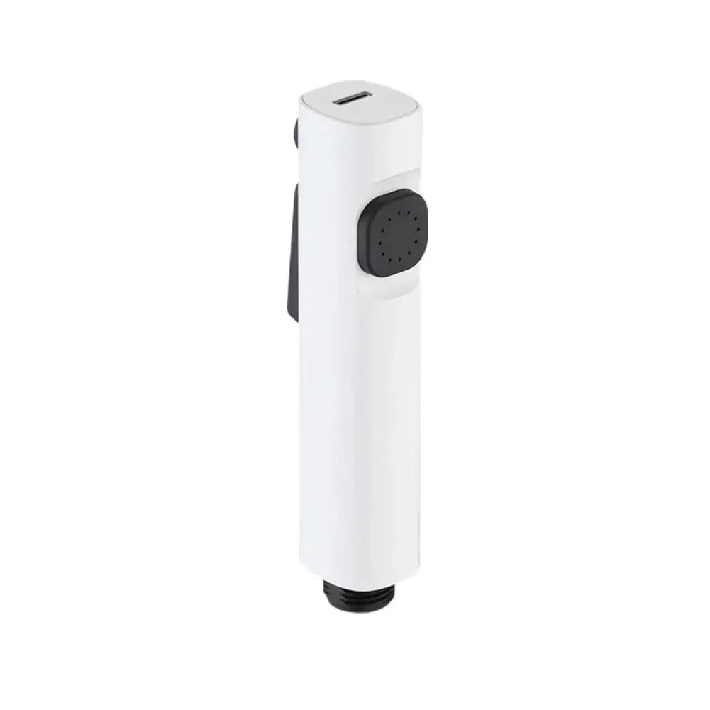 Simples Market toilet bidet spray head, white ABS handheld shower with black spray nozzle