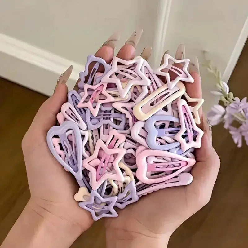 Pink Blossom Heart And Bow Hair Clips Mixed Pack Light Pink 10 20 30 Pieces Perfect Party Gift For Girls