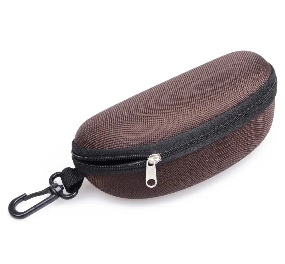 VisionGuard Hard Shell Glasses Case With Lanyard Zipper Closure Portable Protective Eyewear Storage