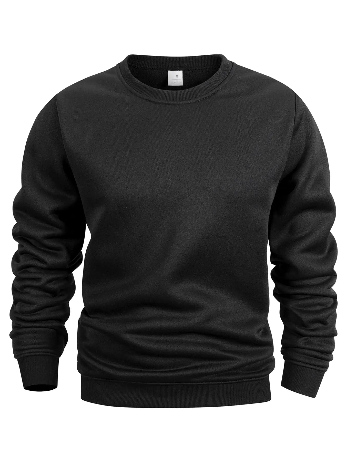 Mens Crew Neck Sweatshirt Solid Color Long Sleeve Pullover Hoodie For Spring Outdoor Casual Daily Sportswear