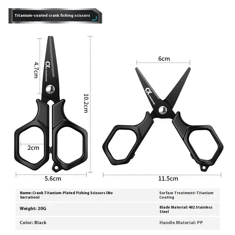 Portable Titanium Plated Fishing Scissors For PE Line And Lure Adjustment Stainless Steel Angling Shears FTK