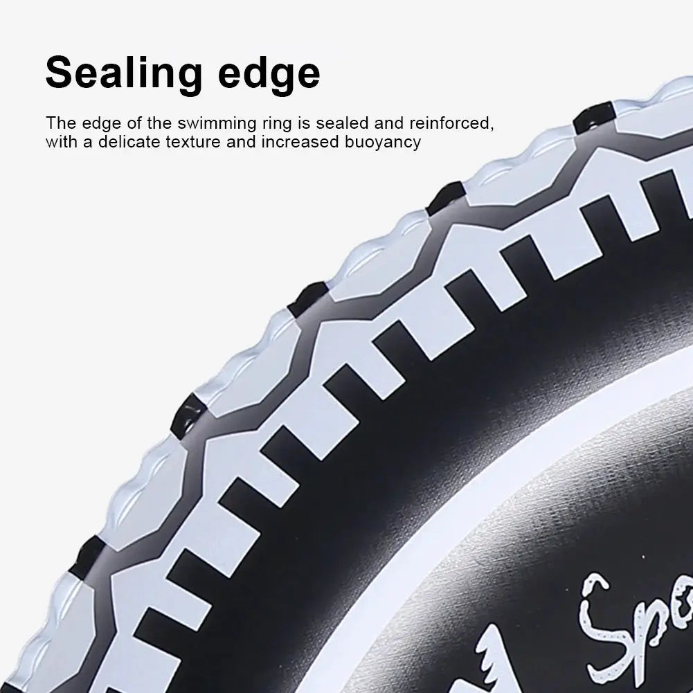 Inflatable Tire Swim Tube Pool Float Thickened PVC Ring With Leakproof Valve For Beach And Pool Fun