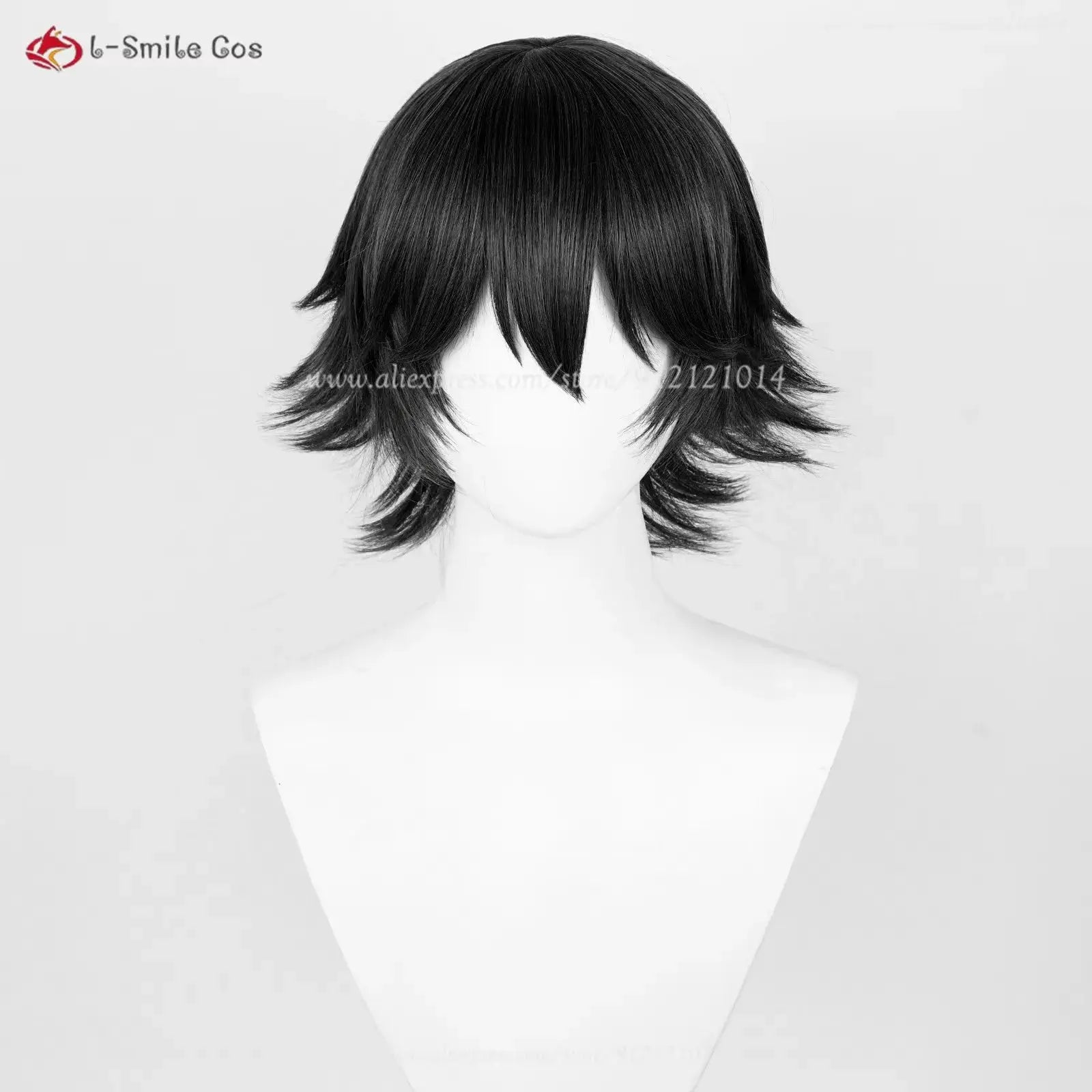 Cosplay wig, black short layered style inspired by Shizuku Murasaki, by Simples Market