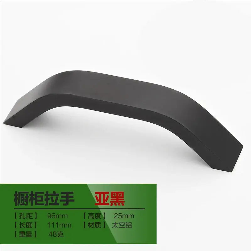 Black Aluminum Alloy Cabinet Knobs and Handles Set for Cabinet and Drawer Pulls 96mm 128mm 160mm 192mm