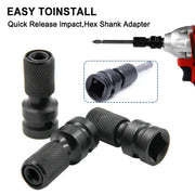 Half Inch Square Drive To Quarter Inch Hex Shank Telescopic Conversion Head For Electric Wrench Socket Tool