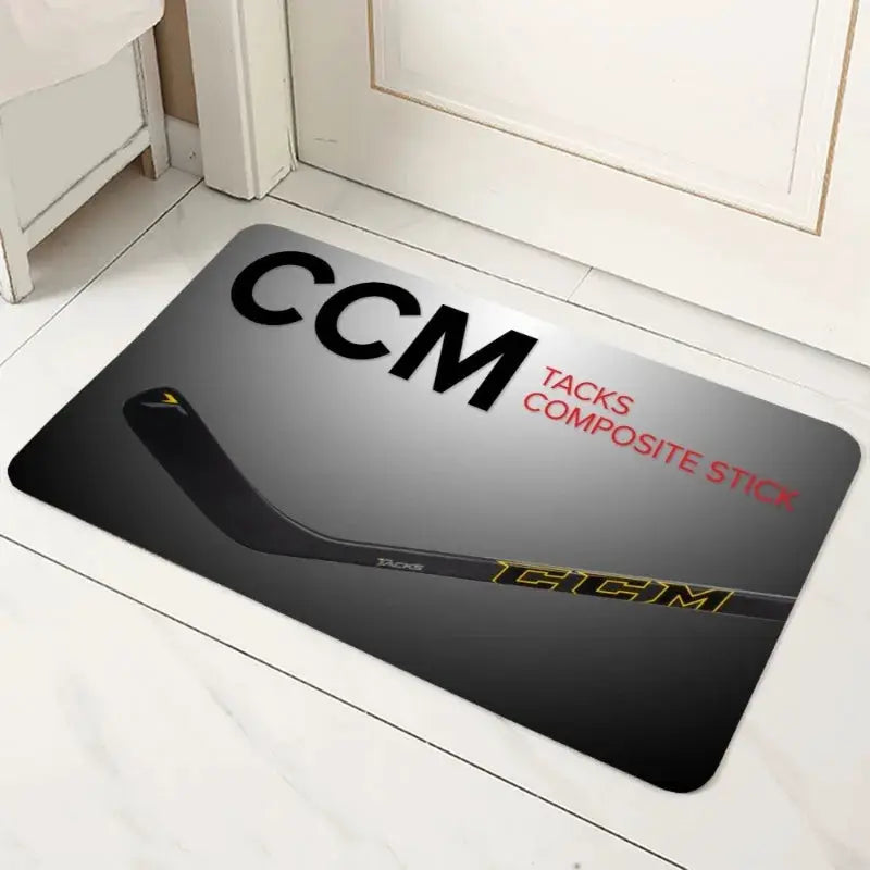 CCM Retro Ice Hockey Logo Non Slip Microfiber Doormat All Season Durable Washable Floor Mat For Entrance Bath Kitchen