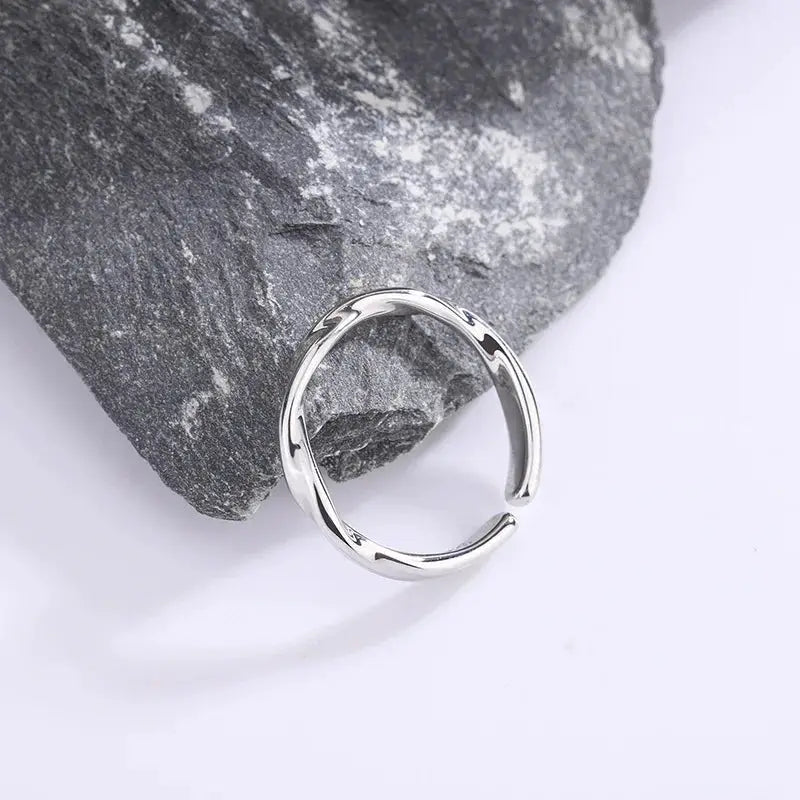 Elegant 925 Sterling Silver Simple Twisted Wire Rings For Women Wedding Fine Jewelry Gift Wholesale