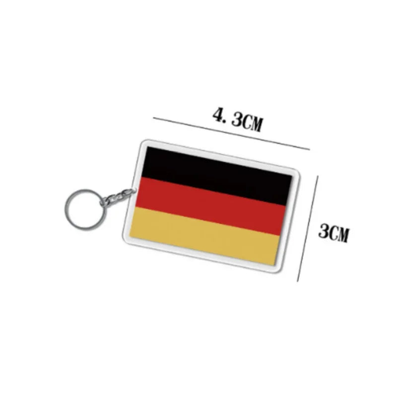 National Flags Keychain Set With Glass Inlay Ten Flags Zinc Alloy