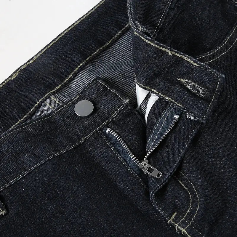 Women's Slim Fit Flared Jeans Y2K Low Rise Denim Embroidery Distressed