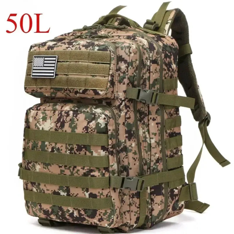 SummitGuard Tactical Backpack 25L And 50L With Ergonomic Curve Back System For Comfortable Hiking And Camping
