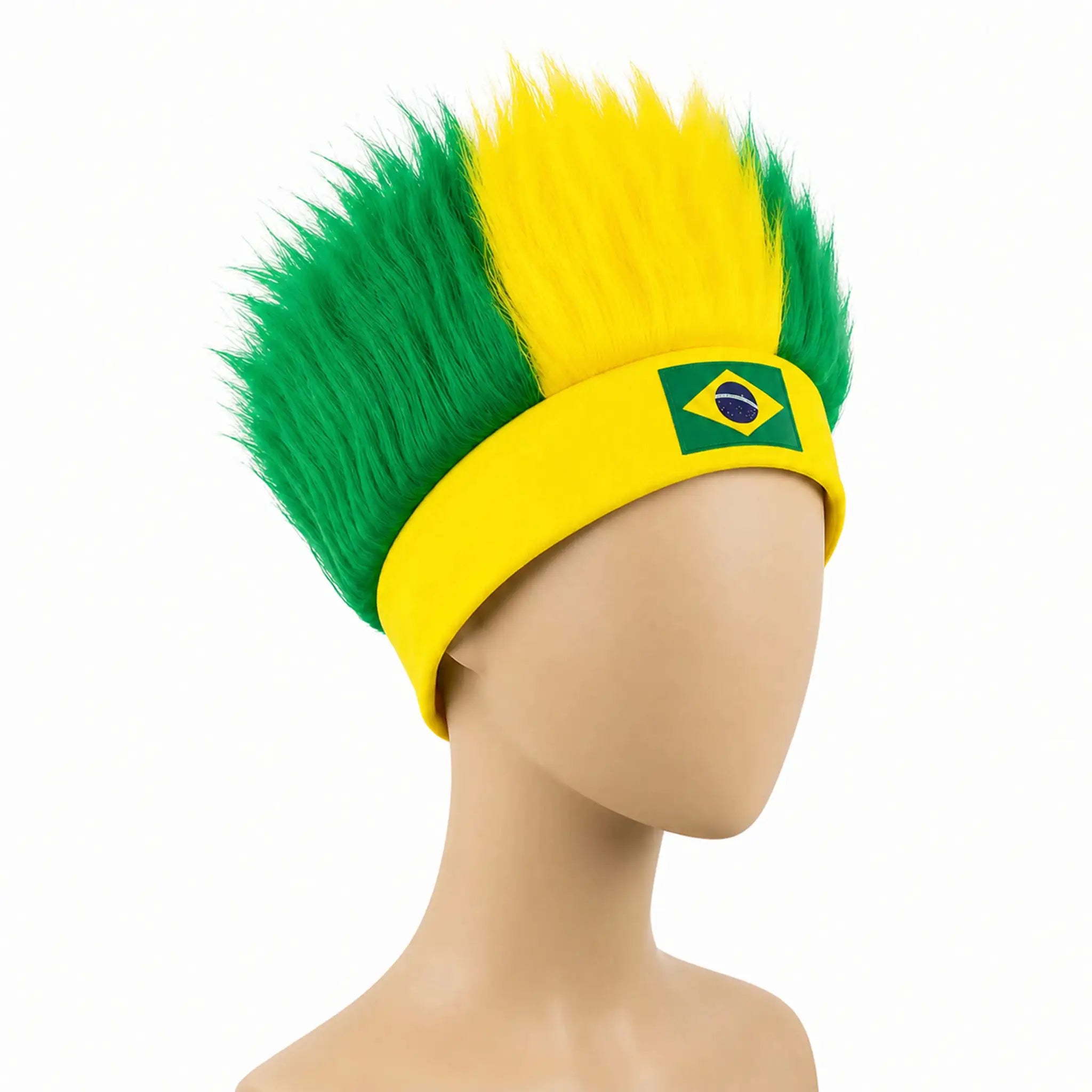 World Cup Wig With Logo In National Flag Colors For Brazil Argentina