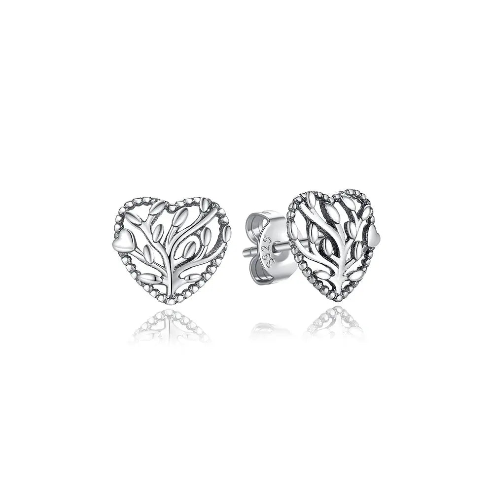 925 Sterling Silver Stud Hoop Earrings For Women Crystal Zircon Rose Gold Crown Heart Infinity Bee Design Jewelry