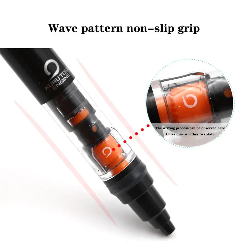 UNI Kurutoga mechanical pencil M5-452, 0.5mm lead, rotating mechanism with orange accents