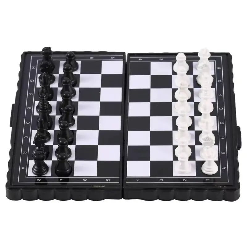 Mini Magnetic Chess Set Folding Portable Plastic Chessboard Game With Magnetic Pieces For Travel And Outdoors
