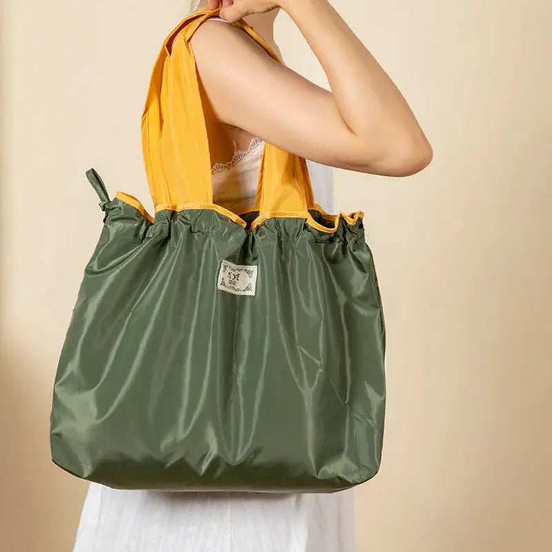 EcoCarry Reusable Shopping Bag Large Capacity Foldable Drawstring Tote Eco Friendly Convenience For Casual Shopping