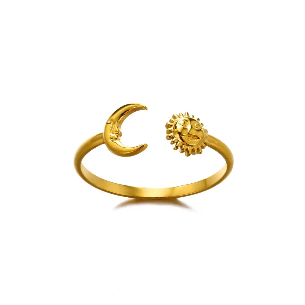 316L Stainless Steel Shell Rings For Women Adjustable Gold Color Little Star Open Rings Jewelry For Weddings Trendy