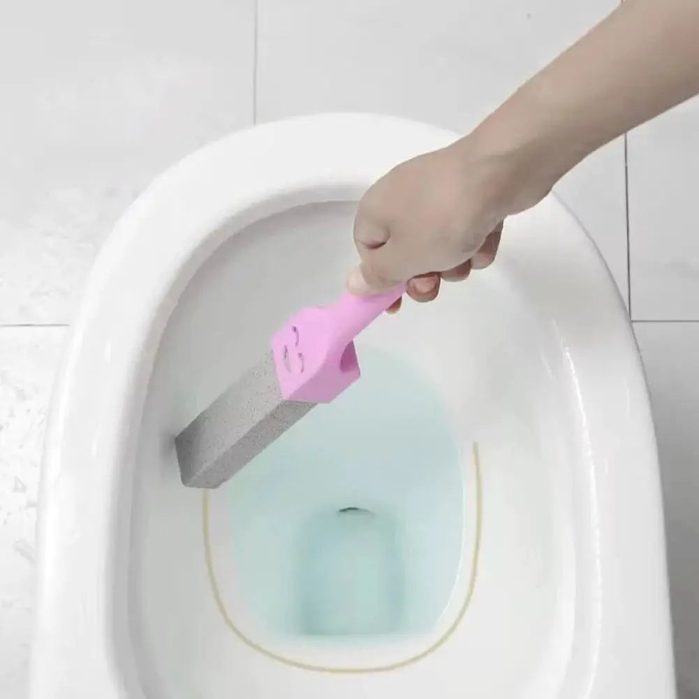 Pumice stone toilet cleaner with pink handle by Simples Market for quick dirt removal