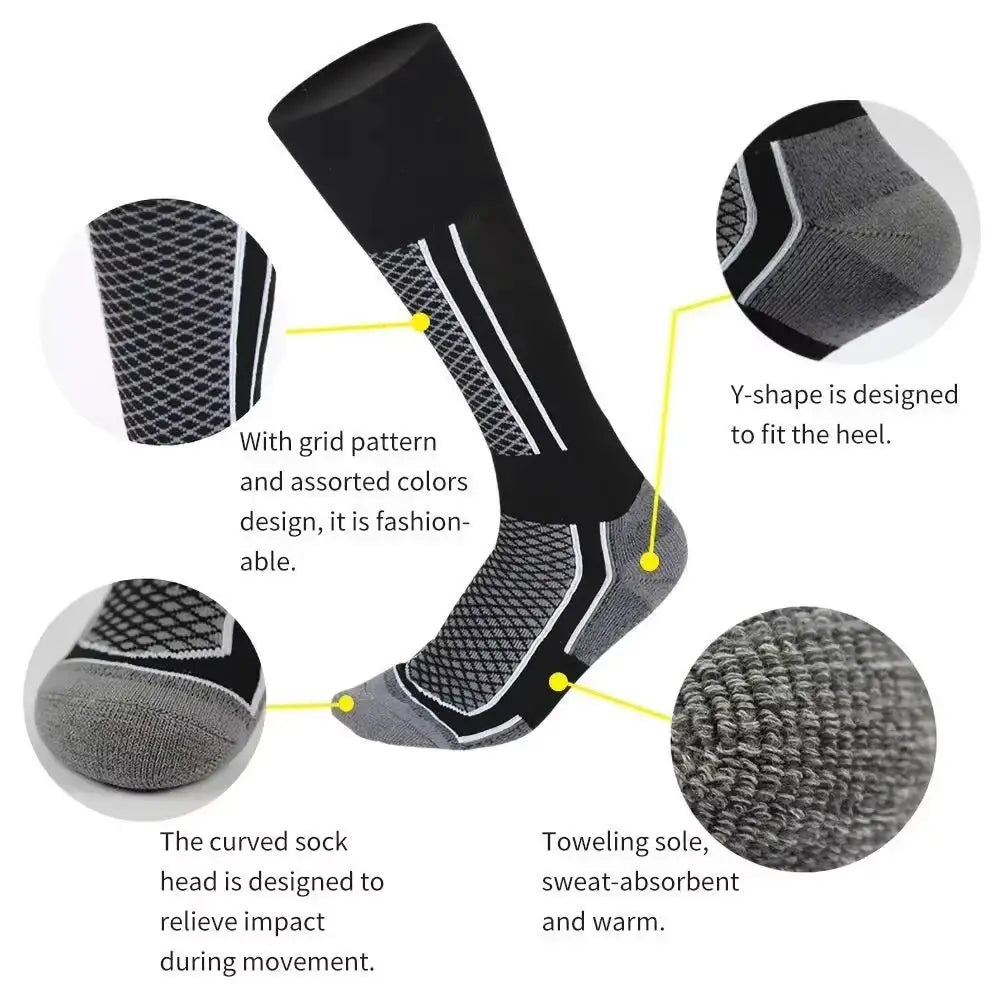 Dizetion Winter Warm Thickening Ski Stockings For Women Men Children Outdoor Anti Cold High Altitude Sports Socks