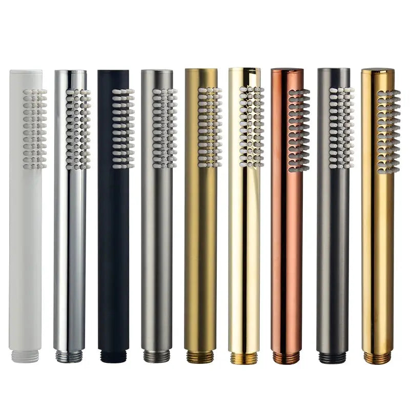 Brass handheld shower head assorted finishes (12) including white, silver, black, nickel, brushed gold, rose gold