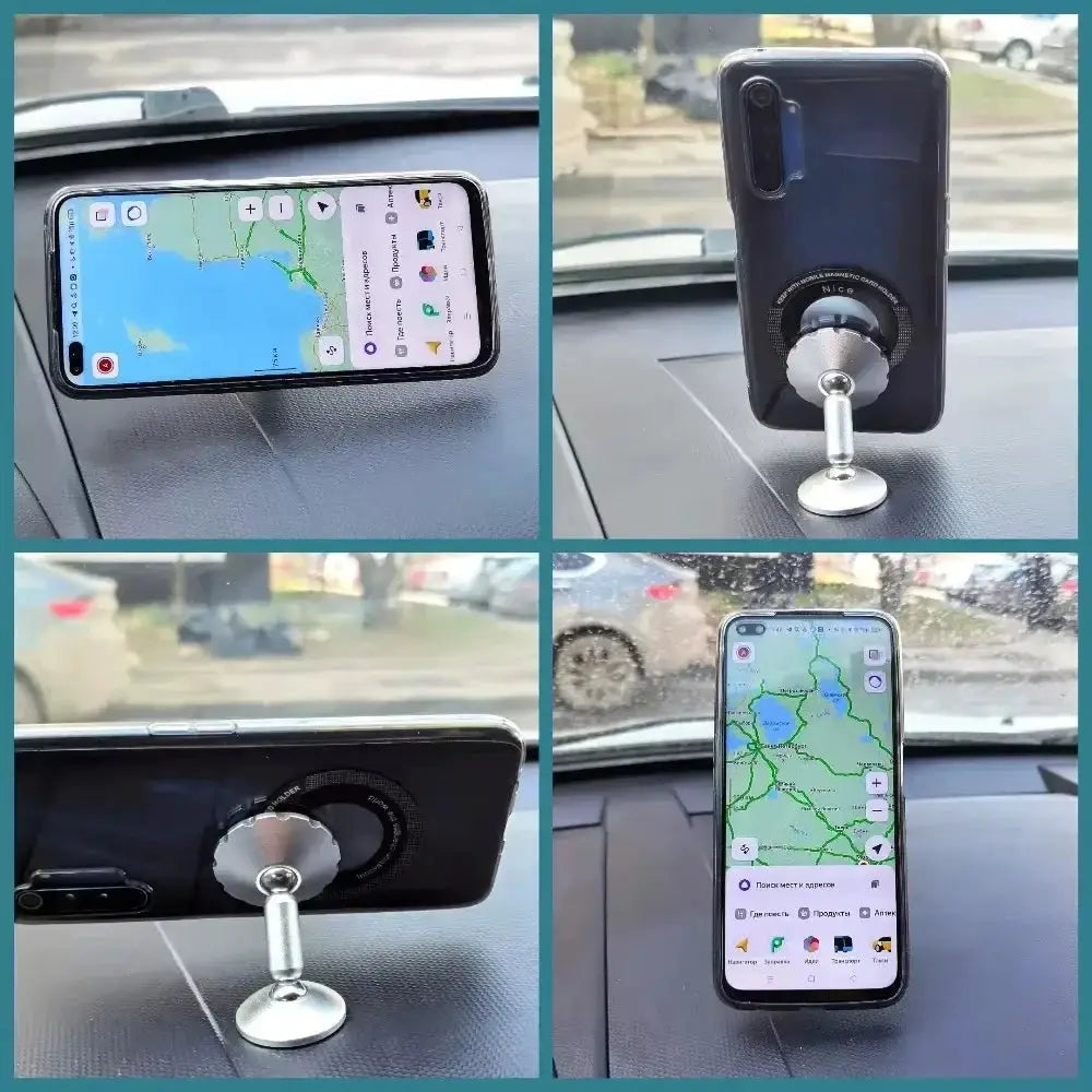 Simples Market MagSafe magnetic plate with silver metal ring stand car holder