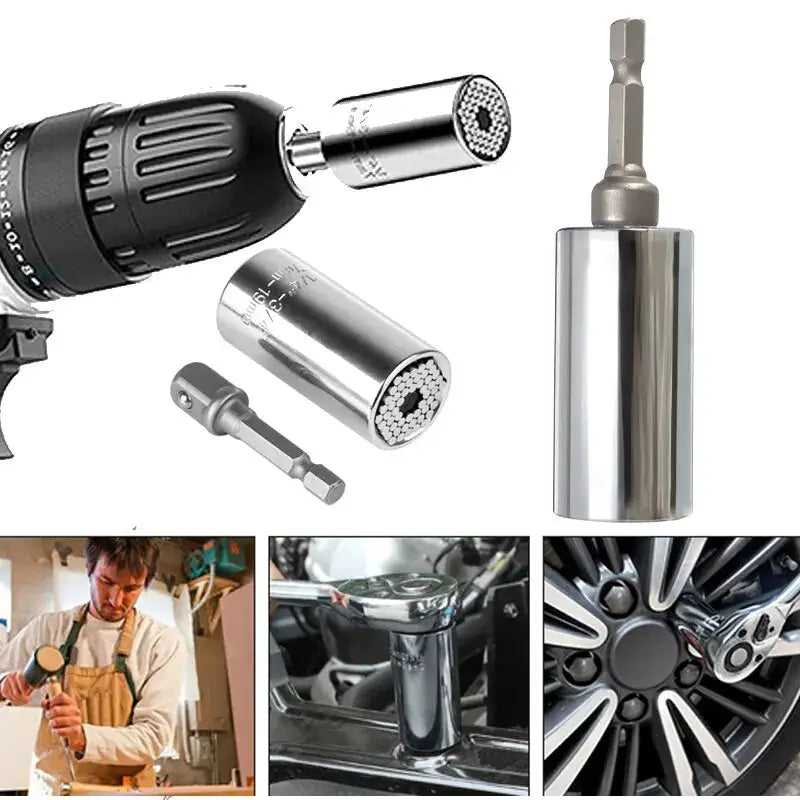 Multifunctional Magic Socket 7 to 19mm Wrench Extension Rod Kit for Electric Drill Tool Set