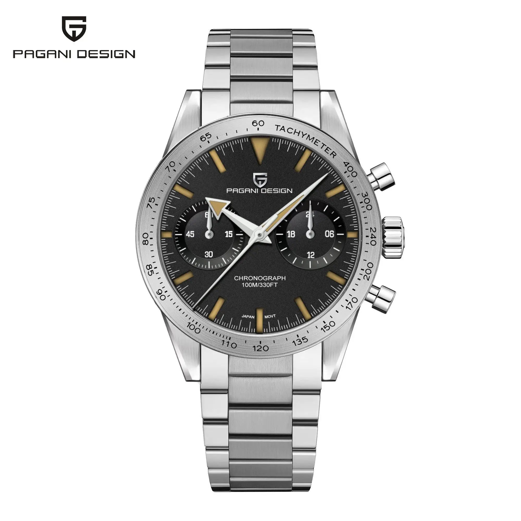 Pagani Design 2026 Retro Chronograph Moon Quartz Watch For Men VK64 Movement Sapphire Crystal Stainless Steel Case