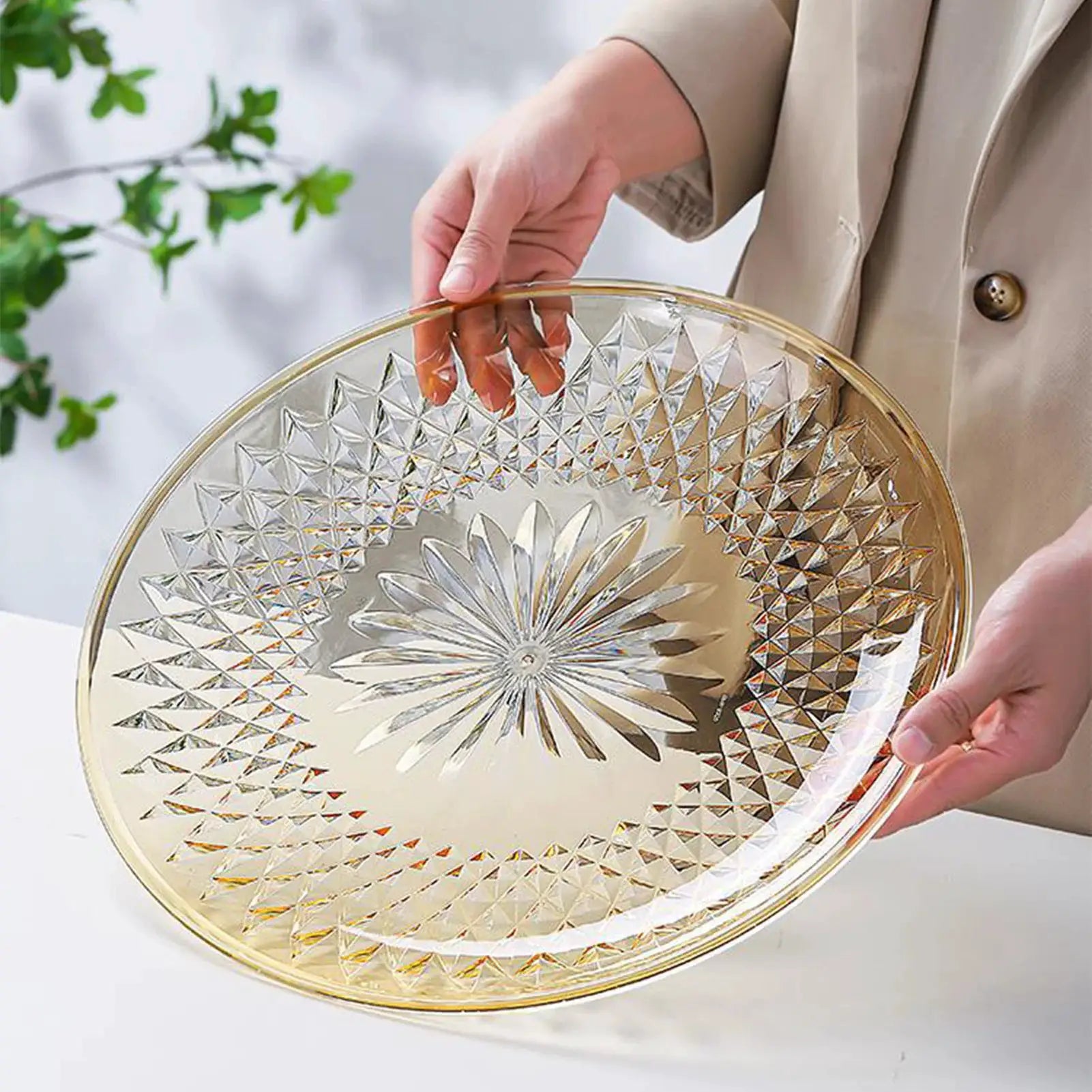 Clear Acrylic Serving Plates Set 15 20 25 30cm Dessert Tray Stand
