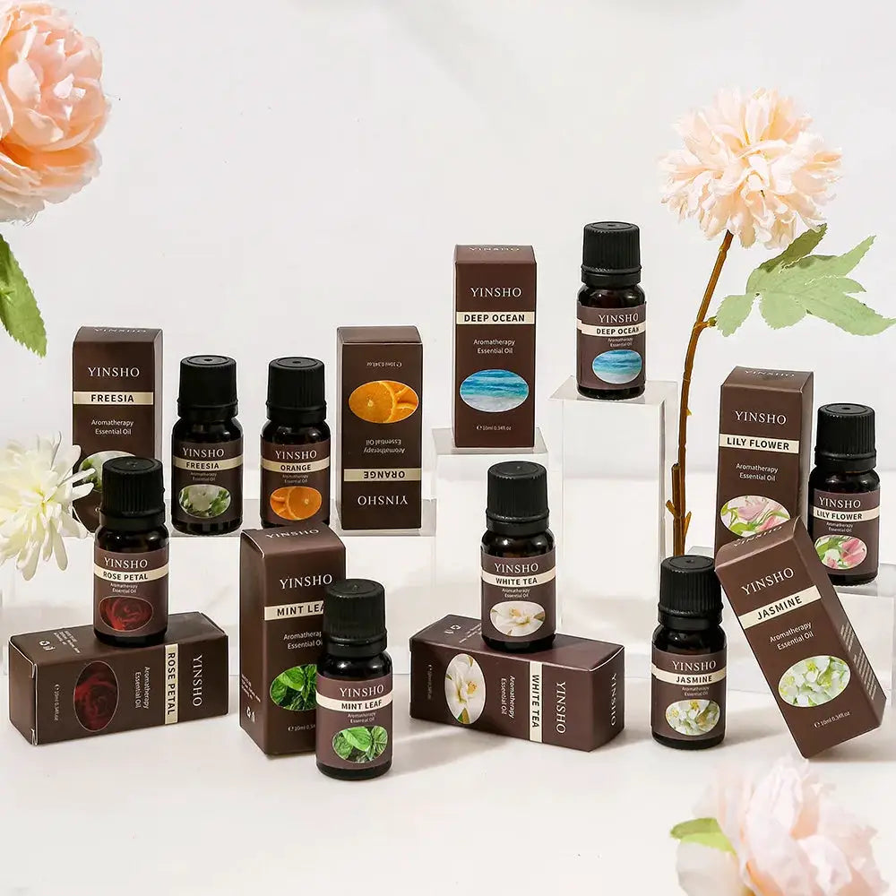 13 Flavors 10ml Water Soluble Essential Oils for Aroma Diffuser Lavender Rose Eucalyptus White Peach Oolong