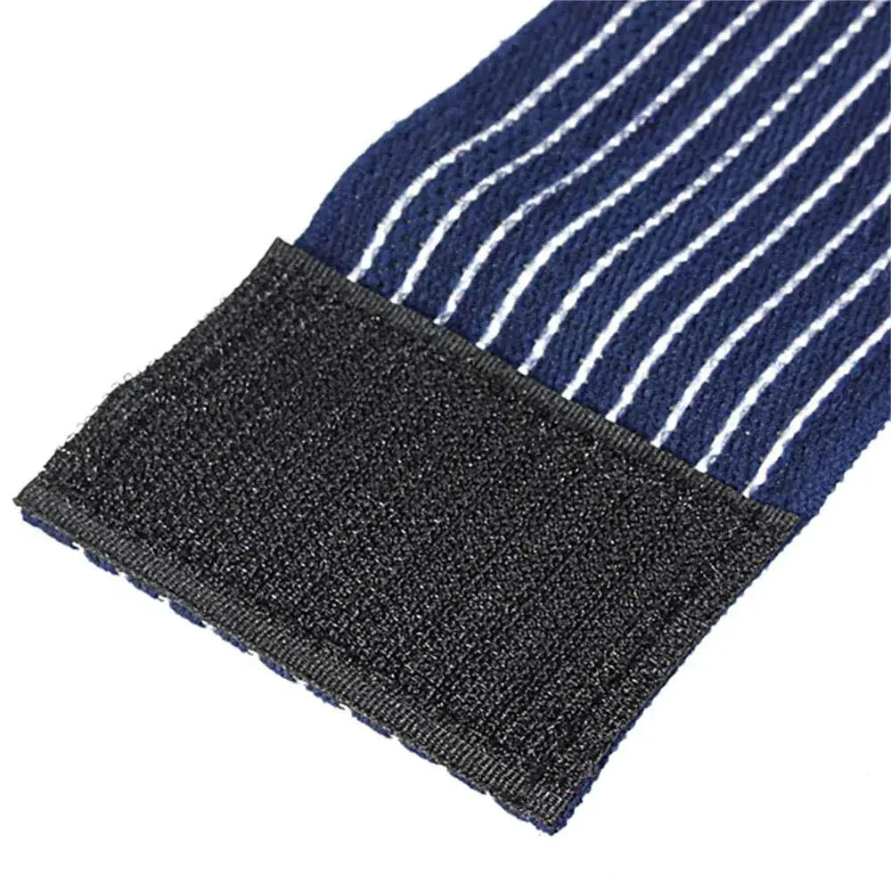 Simples Market 1PC high-elasticity kinesiology tape bandage, blue striped fabric with Velcro end, 40–180cm.
