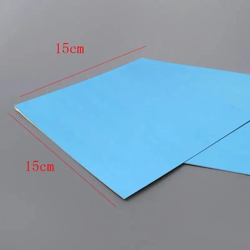 Self-adhesive mirror sheets, blue flexible 15cm squares; two pieces shown for removable wall decor in homes