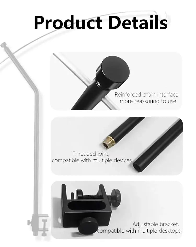 TARKA Detachable Lantern Stand by Simples Market; adjustable ultralight black tabletop lamp holder
