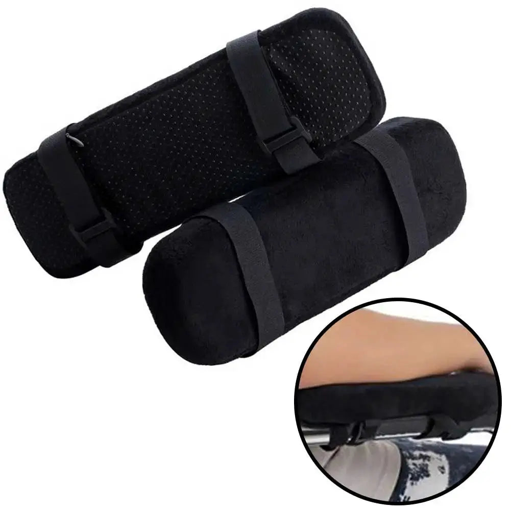 Simples Market 2-pack memory-foam chair armrest cushions, black with removable washable covers