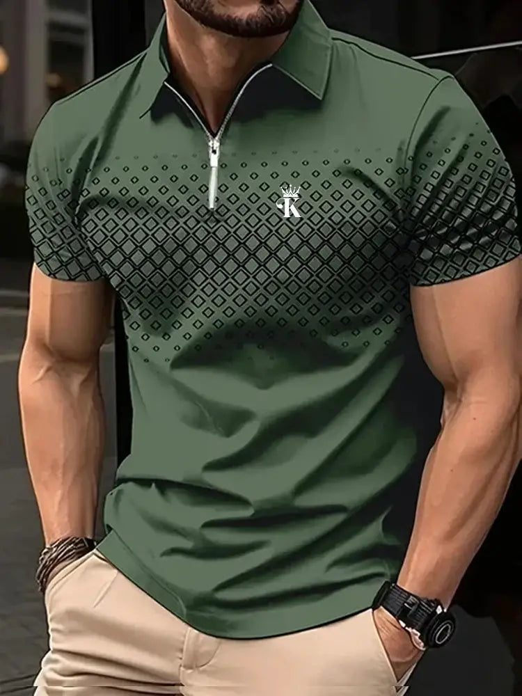 Mens Golf Polo Shirt Short Sleeve Outdoor Casual Daily Streetwear Summer 3D Print Micro Elastic Polyester