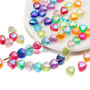 100Pcs Lot 9mm Colorful Heart Love Acrylic Loose Spacer Beads For Jewelry Making DIY Necklace Bracelet Accessories - Simples Market