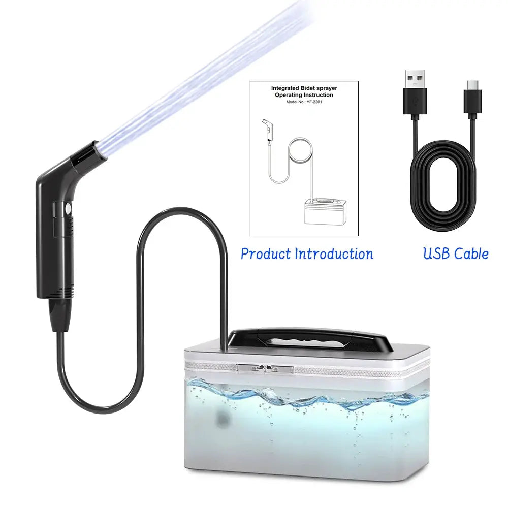 Wower portable electric bidet with 2.3L reservoir and USB charging cable for travel by Simples Market