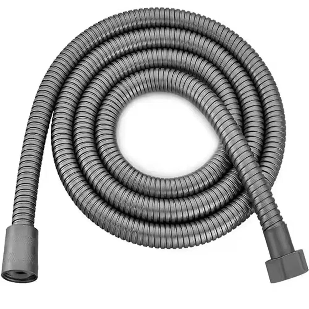 Shower hose, gray flexible corrugated with 1/2 inch fittings, bathroom accessory