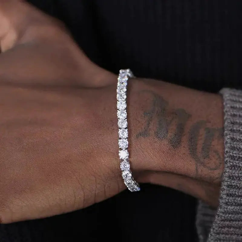 Hip Hop Tennis Bracelet Iced Out For Men Cubic Zirconia Chain 3mm 4mm 5mm Streetwear Jewelry H086