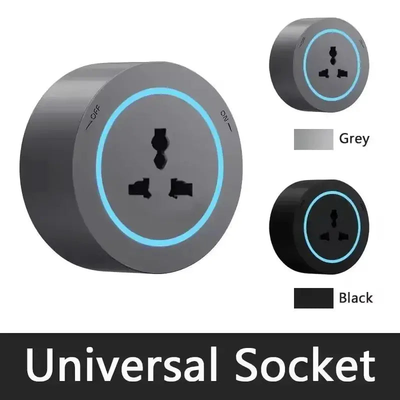 Simples Market universal socket rail outlet, grey with blue ring