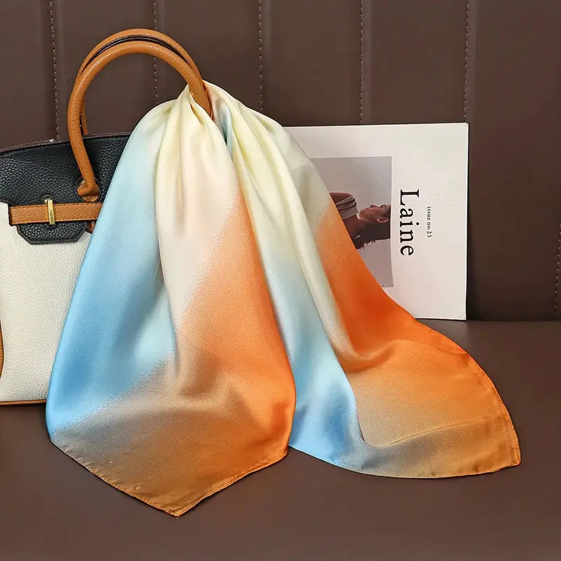 Luxe Silk Satin Square Scarf Silk Feel Finish Versatile Fashion Wrap For Shawl Hijab Neckerchief Hair Ribbon Headband