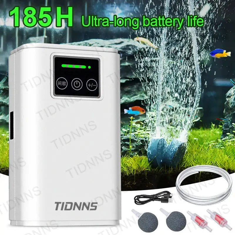 Rechargeable Aquarium Oxygen Air Pump USB Lithium Battery 6000mAh Portable Dual Use For Household And Outdoor Fishing