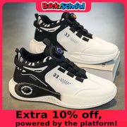 Mens Sneakers With Rotating Buckle Non Slip Lace Up Durable Shoes For Outdoor Activities