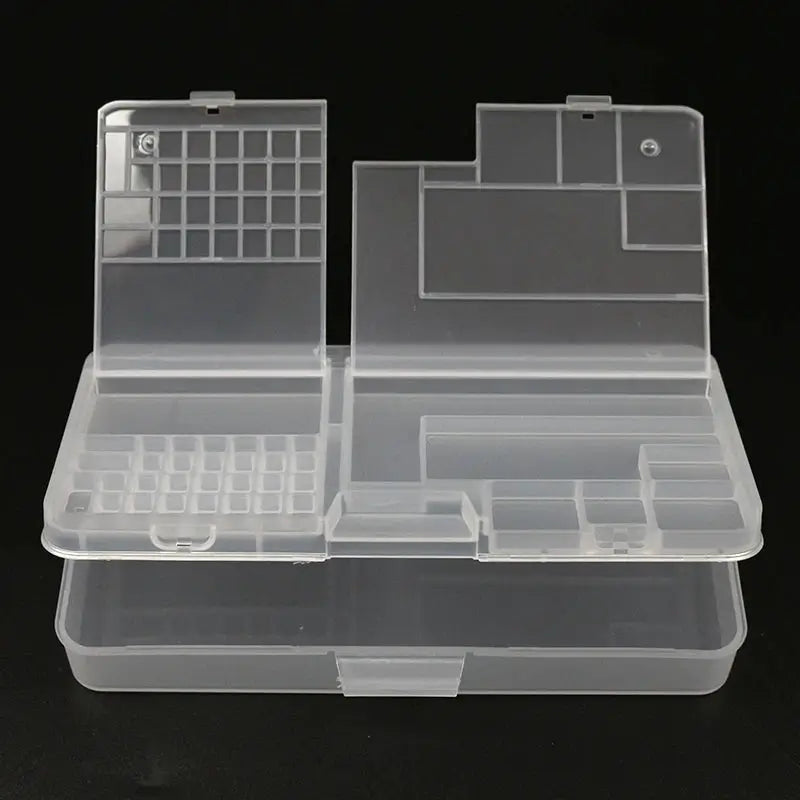 Simples Market double-layer large-capacity transparent PVC storage box for phone repair with divided compartments